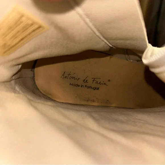 Antonio de Faria Lola Cream Leather Lug Sole Chelsea Boots Size 8 - Picture 7 of 9